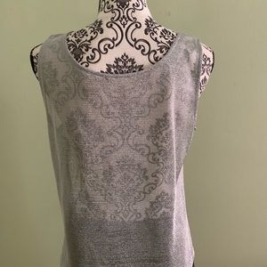 Dana Buchman Silver Metallic Tank Top